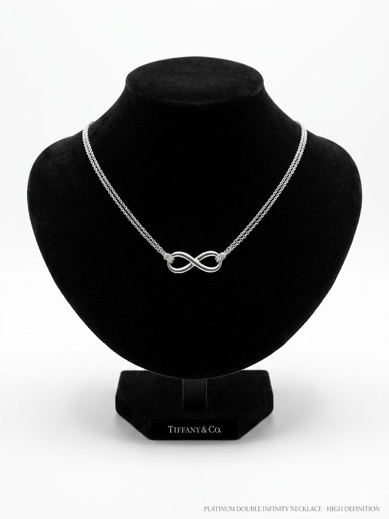 Collar Tiffany & Co. Infinity de Plata Fina - Doble Cadena PRELOVED