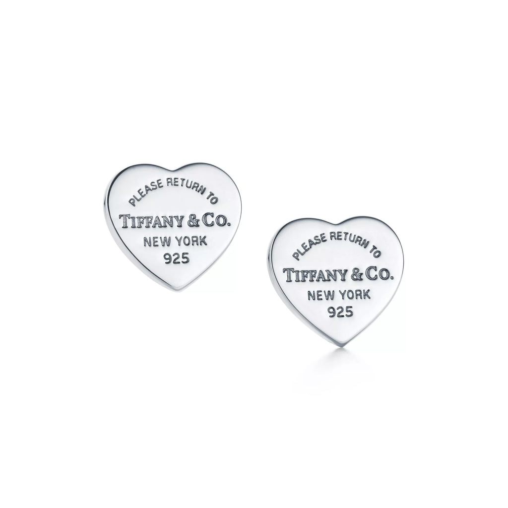 Tiffany & Co.: Heart Tag Stud Earrings in Silver
