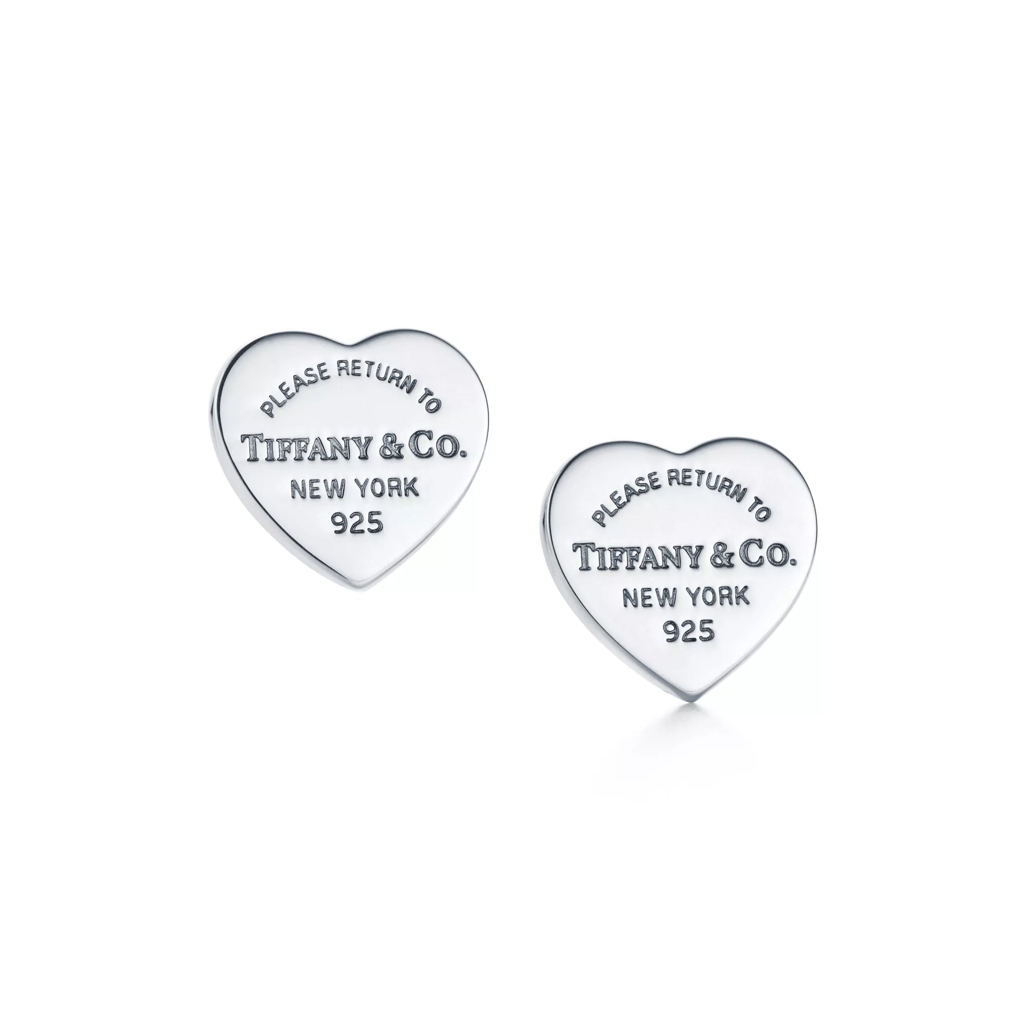 Tiffany & Co.: Heart Tag Stud Earrings in Silver